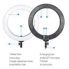 ZOMEi 18-inch LED Circle Ring Lights Soft for Skin Kit 50W with Tripod Stand and Phone Holder for Makeup Lighting