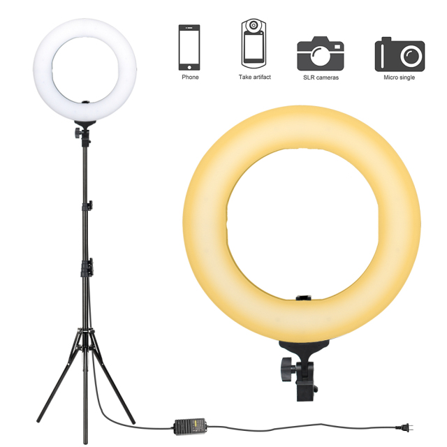 Best New Year Gift -- ZOMEi 14-inch LED Ring Light Makeup Portrait and Photography Lighting with Halo Circle and Bi-color Control