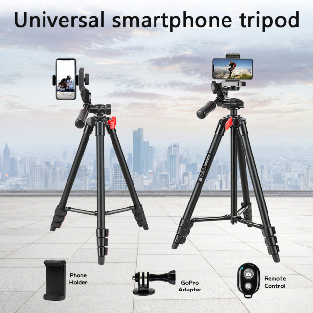 ZOMEi Phone Tripod 54 Inch Cellphone Tripod Lightweight Portable Travel Tripod for Smartphone and Sport Camera