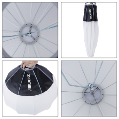 ZOMEI 26'' Lantern Quick Collapsible Softbox Diffuser with Bowens Mount and 9.2 ft/2.8 m Extendable Light Stand for Portraits, Video Shooting etc.
