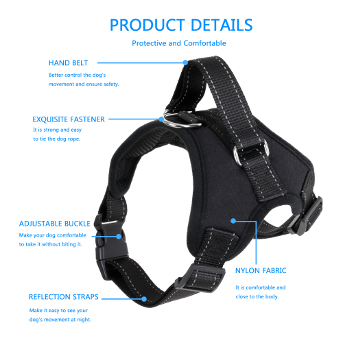 Dog Harness No Pull Adjustable Reflective Easy Control for Medium Large Dog Harness with Heavy Duty Dog Leash