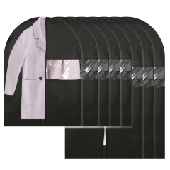 Garment Bags for Travel and Storage,Garment Covers Suit Bags with Zipper and Clear Window for Men Suits, Dress Shirt,Coats, Dresses(8 Pack Black Mixe