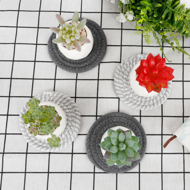 Karlesi Artificial Succulents in Pots Set of 4,Mini Potted Faux Succulents with White Ceramic Pot for Desk, Bedroom, Living Room, and Office Decorati