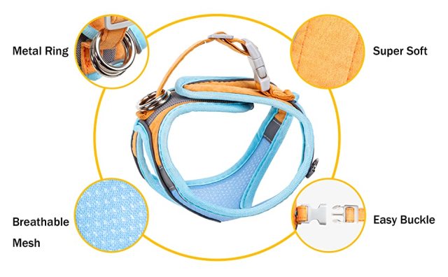 Dog Harness,No-Pull Adjustable Comfort Pet Dog Cat Vest Harness for Outdoor Walking, Easy Control for Small Medium Breed