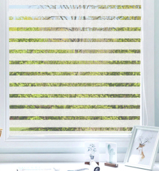 Privacy Window Film,Frosted Static Cling Non-Adhesive Vinyl Glass Film Anti UV, Window Decor for Home Office Kids Study Meeting Room,Stripe Patterns