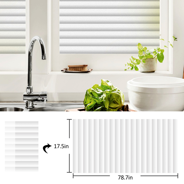 Privacy Window Filmfor Bathroom,Frosted Static Cling Non-Adhesive Vinyl Removable Glass Film Anti UV, Window Decor for Home Security,Blinds Pattern 17