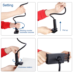 Adjustable Phone Holder Bed Gooseneck Tablet Mount,Flexible Lazy Long Arm Headboard Bedside,Overhead Mount Stand Compatible with Phone 12 Mini 11 Pro