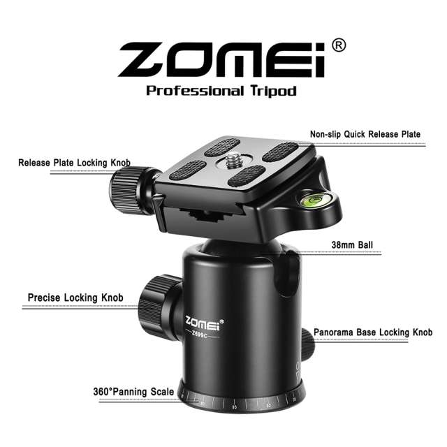 ZOMEi Z669C Ultra Travel Tripod with Twist Locks - Enough Compact and Sturdy for Outdoor Long-exposure Images Shooting