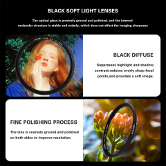 67mm 1/4 Black Mist Diffusion Cinematic Effect Filter with 18 Multi-Layer Coatings for Video/Vlog/Portrait Photography