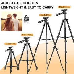 Cell Phone Tripod Phone Holder and Tripod Bag Lightweight Portable Camera Tripod Stand Compatible with Smartphone