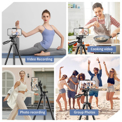 Cell Phone Tripod Phone Holder and Tripod Bag Lightweight Portable Camera Tripod Stand Compatible with Smartphone