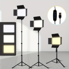 LED Video Lighting Kit, Studio Video Lights with Panel, for YouTube Photography Lighting, , 2500K-6500K, 8 Kinds of The Scene Lights