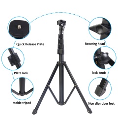 1 Packs LED Video Light with 50" Tripod Stand, Dimmable 2500-8500K Studio Conference Light, Built-in Battery for YouTube/TikTok/Vlog/Streaming