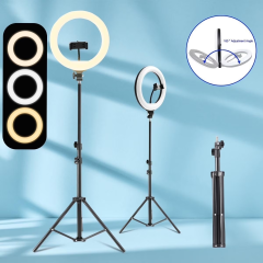 10" ring light With 43.3" tripod & phone holder - perfect for videos, makeup & content creation (YouTube/TikTok/Twitch)