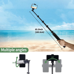63 inch Phone Tripod, Selfie Stick Stand, For Video Recording, Compatible With Phone/ Camera Black