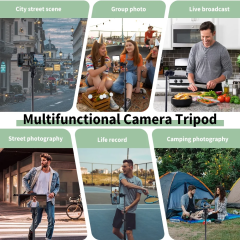 63 inch Phone Tripod, Selfie Stick Stand, For Video Recording, Compatible With Phone/ Camera Black