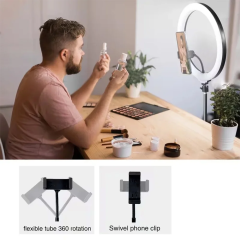 12" RGB Ring Light with 43" Stand & Phone Holder - 25 Color Modes, Dimmable for iPhone/Android Photos/Videos/TikTok