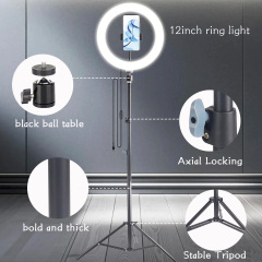 12" Selfie Ring Light with 74" Extendable Tripod, Phone Holder Control, Dimmable LED Light for Streaming, TikTok, Zoom, Vlogging - Create Pro Lighting Easily!