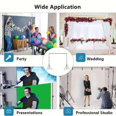 Pro Photo Studio Kit | 2.6x3m Adjustable Backdrop Stand System with 6 Clips, 2 Sandbags & Carry Case (No Curtain) | Perfect for Portrait/Video Shooting