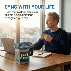 15W 5-in-1 Magnetic Wireless Fast Charging Dock: Multi-Device Charging Station with Alarm Clock, Wireless Speaker, Pixel Display for iPhone/Android