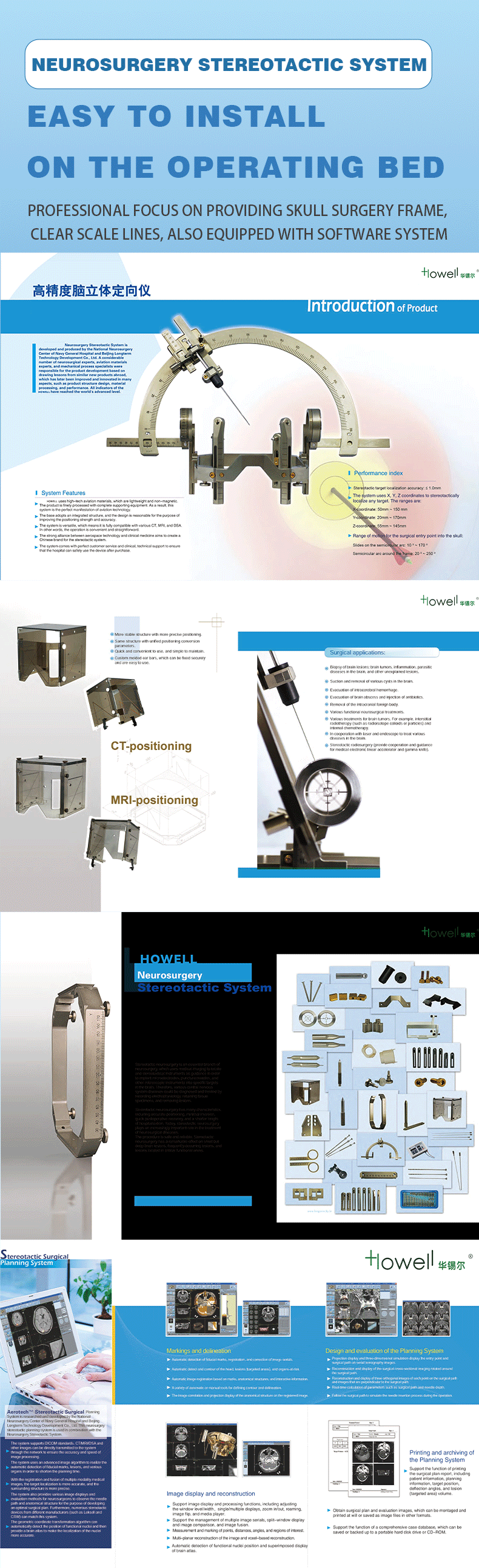 Stereotaktisches System für die Neurochirurgie – Stereotaktischer Rahmen für CT und MRT