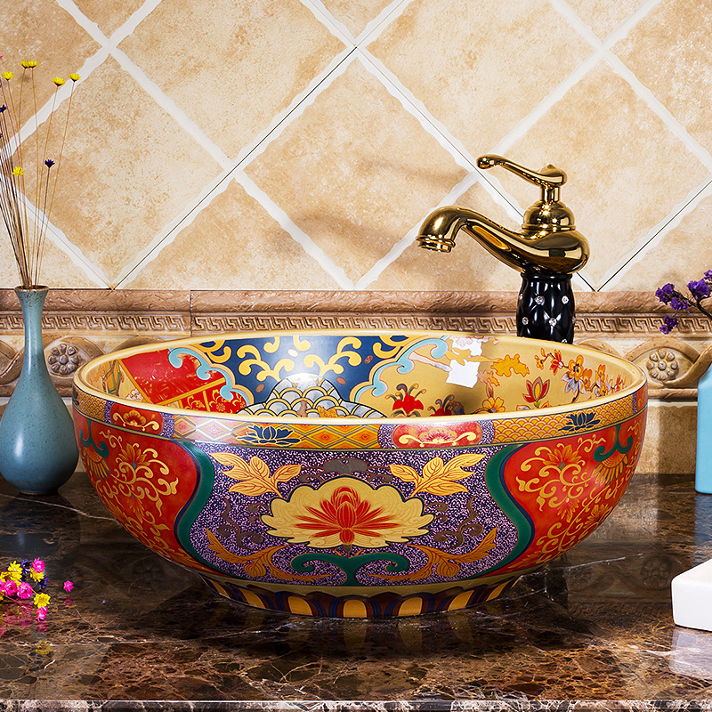 Luxury Style Ceramic Countertop Wash Basin Bathroom Vessel Sink for Vanity Bowl