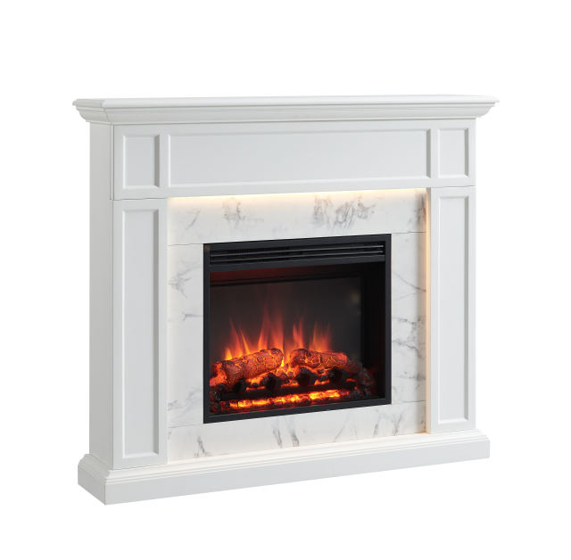 Beaumont 48" White Electric Fireplace Suites