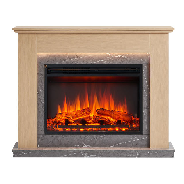 Valenza 44" White Electric Fireplace Suites