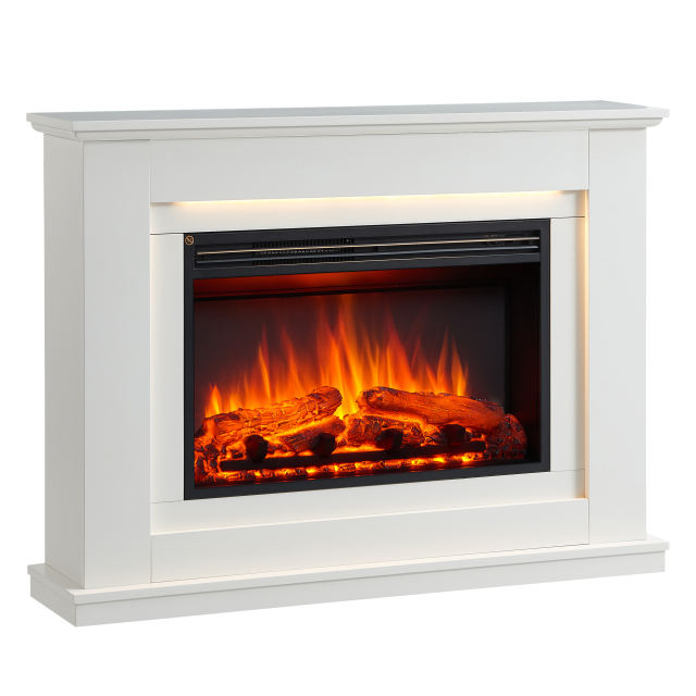 Casella 43" White Electric Fireplace Suites