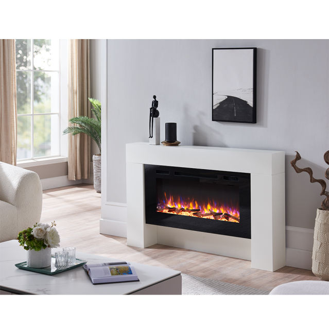 Carmaux 55" Electric Fireplace Suites White