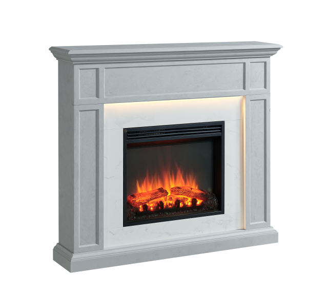 Beaumont 48" White Electric Fireplace Suites