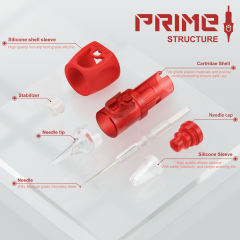 PRIME Tattoo Needles 20pcs Pack Round Liner RL Bugpin Seriles, Long Taper Close Needle Group, Disposable Full Membrane Safety Cartridge Needles for Tattoo Supply