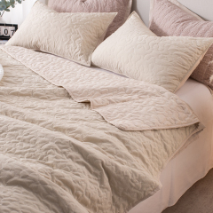 Faux Cotton-Linen Embroidery Quilt