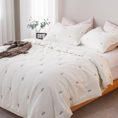 Faux Linen Embroidery Quilt