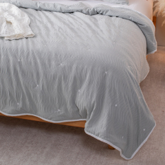 Rippled Texture Velvet Quilted Quilt