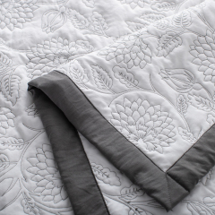 Premium Embroidered Washed Brushed Quilt