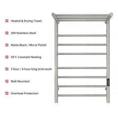 KWW Towel Warmer Wall Mount / Heated Towel Rack Mirror Polish