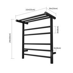 KWW Towel Warmer Wall Mounted Heated Towel Racks for Bathroom, Stainless Steel Hot Towel Rack with Timer (Matte Black)