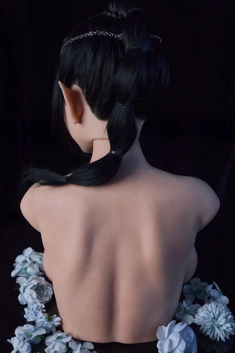 PW-U3 Rosetta elf head and chest torso sex doll with full-body skin texture, photo 14 of 18