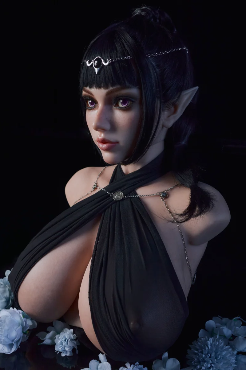 PW-U3 Rosetta elf head and chest torso sex doll with full-body skin texture, photo 5 of 18