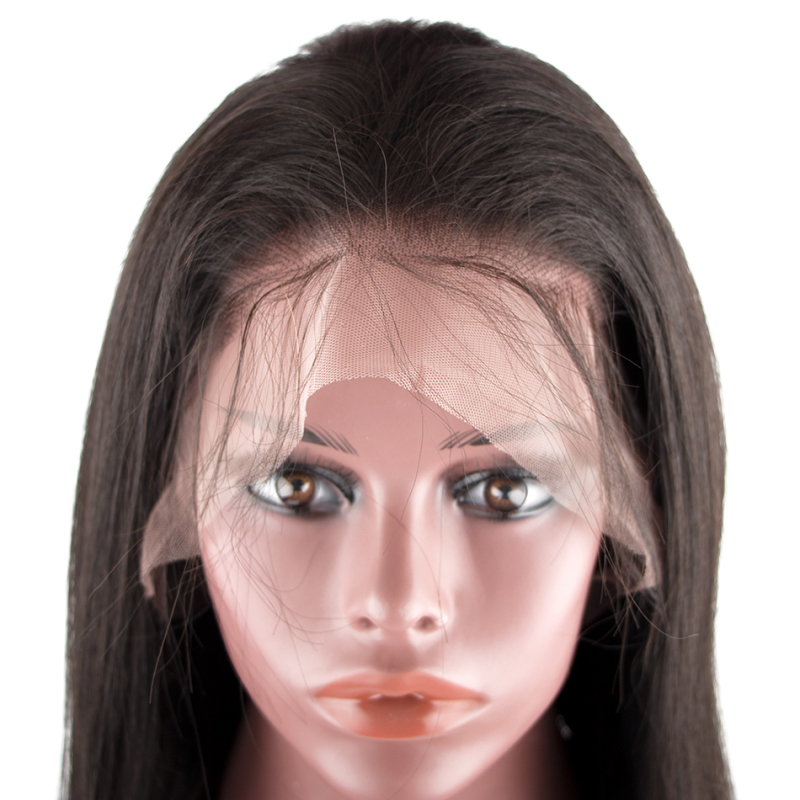 Raw Hair Straight Lace Front Wig 130% Density  Medium Brown Lace Wholesale