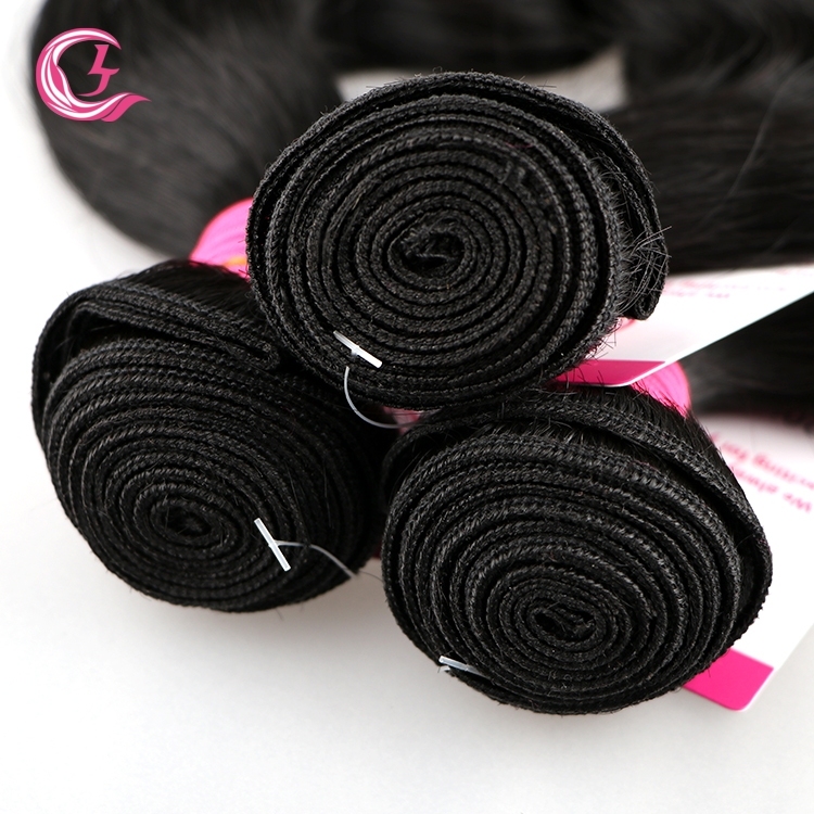 Raw Hair Body Wave Bundle Natural black color 100g With Double Weft