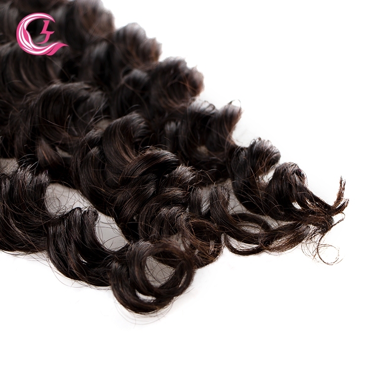 Unprocessed Raw Hair Ocean Curly Bundle Natural black color 100g With Double Weft