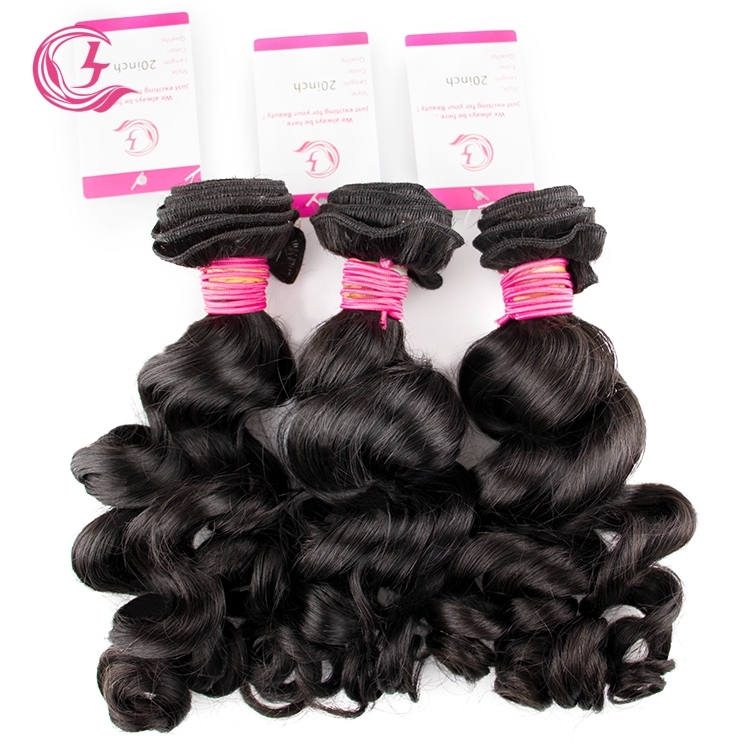 Unprocessed Raw Hair Loose Curly Bundle Natural black color 100g With Double Weft