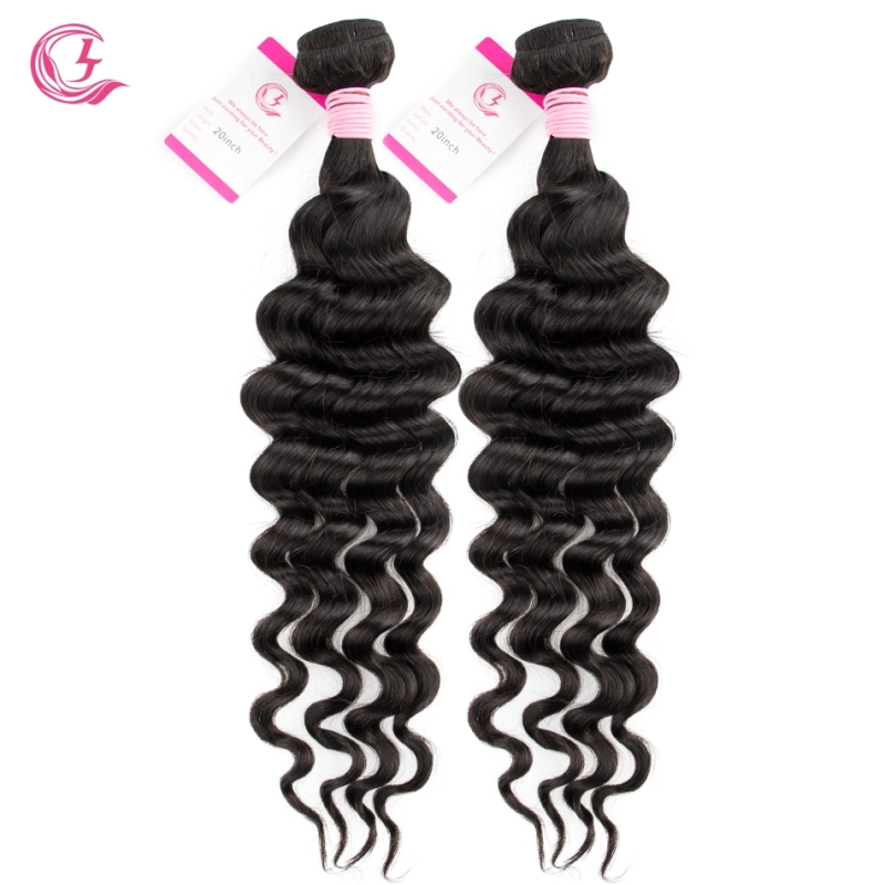 Virgin Hair of Ocean Curly Bundle Natural black color 100g With Double Weft For Medium High Market