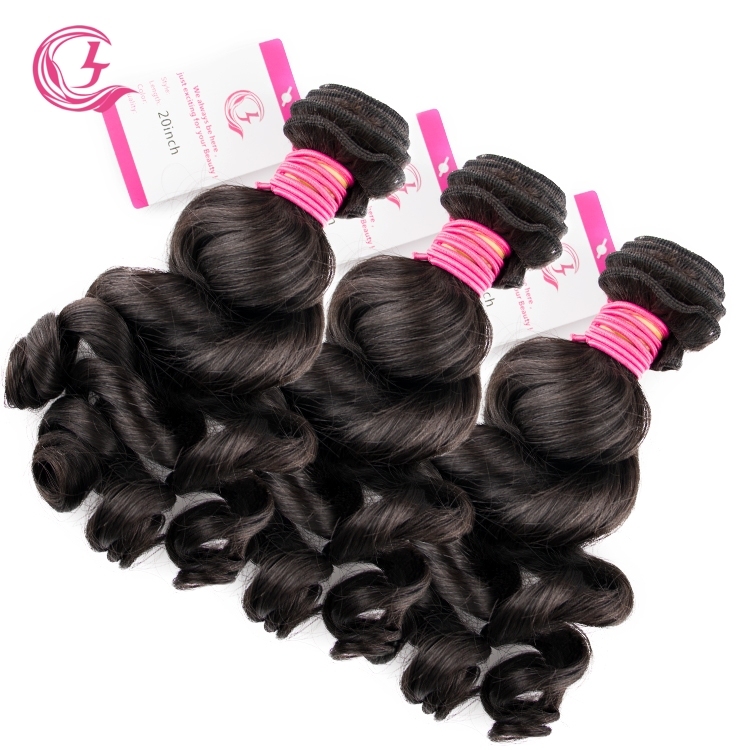 Unprocessed Raw Hair Loose Curly Bundle Natural black color 100g With Double Weft