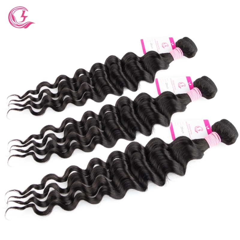 Virgin Hair of Ocean Curly Bundle Natural black color 100g With Double Weft For Medium High Market