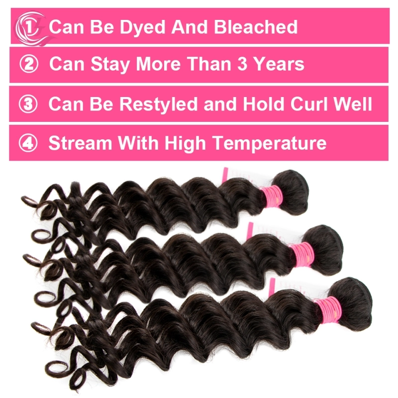 Unprocessed Raw Hair Ocean Curly Bundle Natural black color 100g With Double Weft