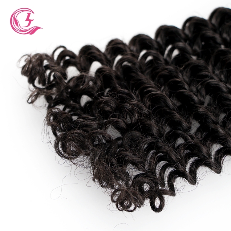 Unprocessed Raw Hair Kinky Curly Bundle Natural black color 100g With Double Weft