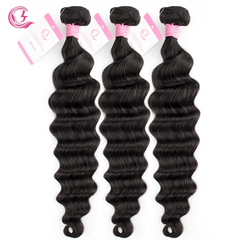 Virgin Hair of Ocean Wave Bundle Natural black color 100g With Double Weft For Medium High Market